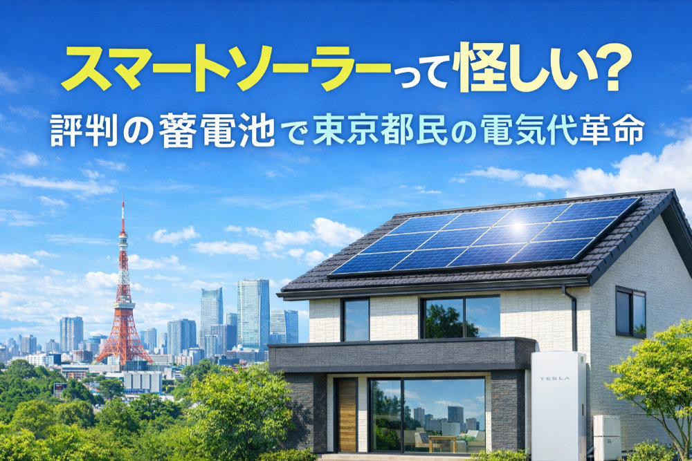 スマートソーラーって怪しい？評判の蓄電池で東京都民の電気代革命