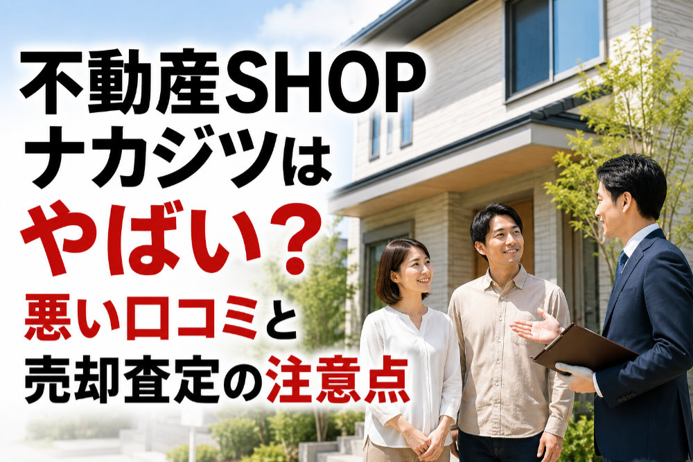 不動産SHOPナカジツはやばい?悪い口コミと売却査定の注意点