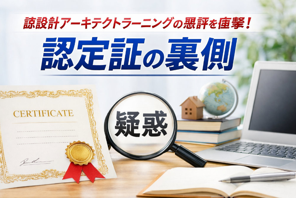 諒設計アーキテクトラーニングの悪評を直撃！認定証の裏側